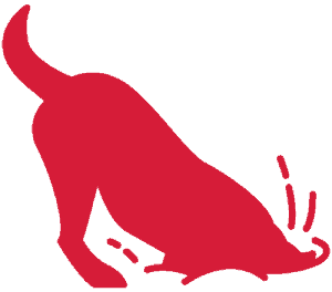 Digging icon in red.