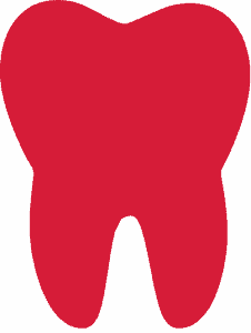Teething icon in red.