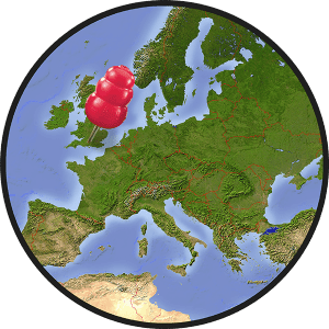 Map of Europe with a KONG pin