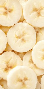 Close up of banana slices.